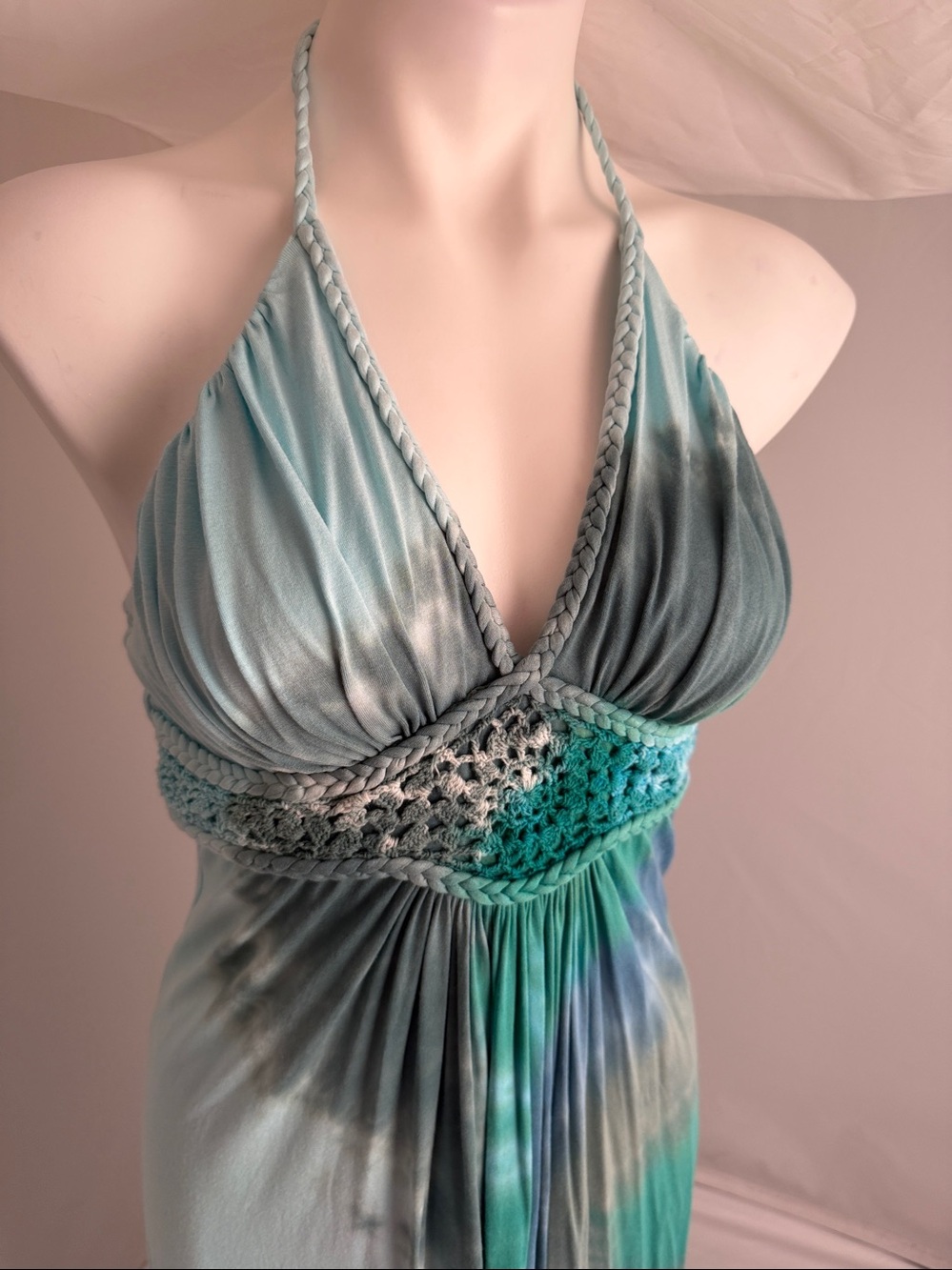 Sky Sabola multicolor tie-dye halter dress M - Picture 5 of 13